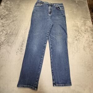 Riders Jeans Womans 4?‎ Blue Medium Wash Straight Denim Pockets Distressed